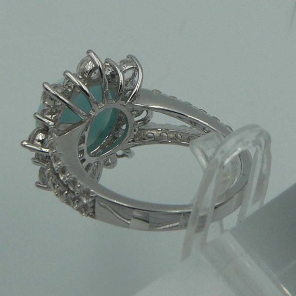 Sz 5 Genuine Madagascar Paraiba Apatite (Pear) Ring NWOT - Picture 4 of 4